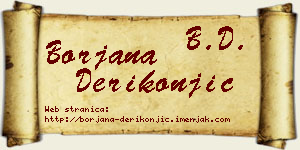 Borjana Derikonjić vizit kartica